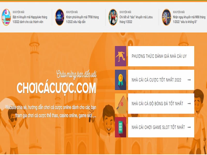 Trang choicacuoc.com với rất nhiều kiến thức cá cược bổ ích