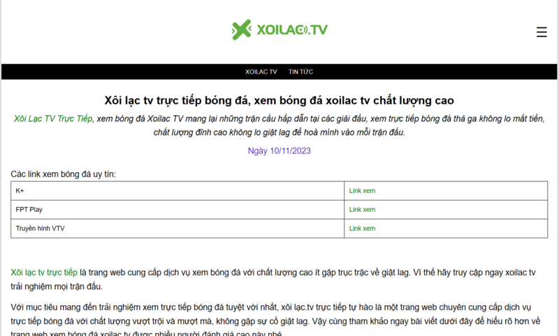 Xoilac TV - Nơi có giao diện thân thiện dễ dùng