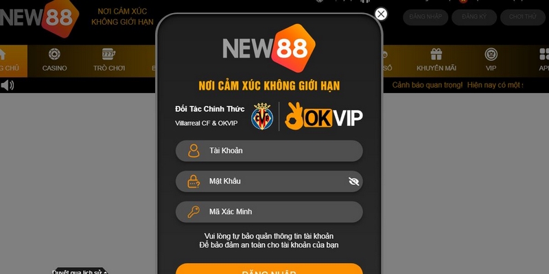 Bạn cần đăng nhập New88 mới có thể tham gia đặt cược an toàn
